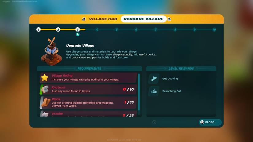 lego fortnite upgrade village