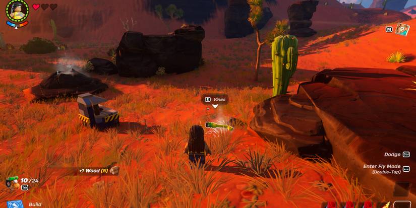 Image of a character standing in front of some vines in Lego Fortnite