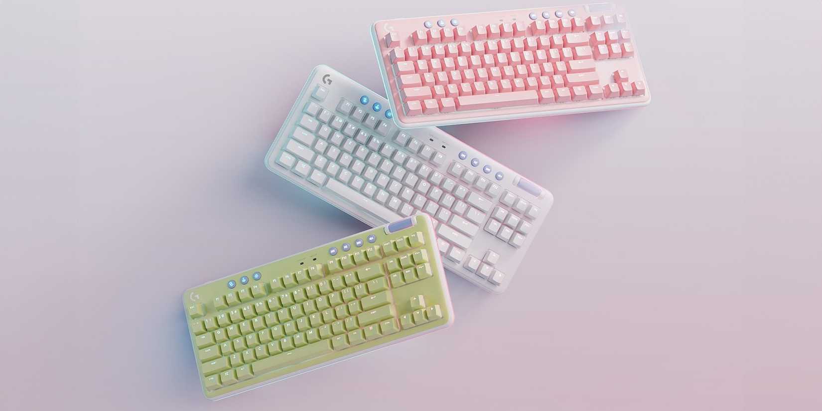 Logitech G715 gaming keyboard in three colroways