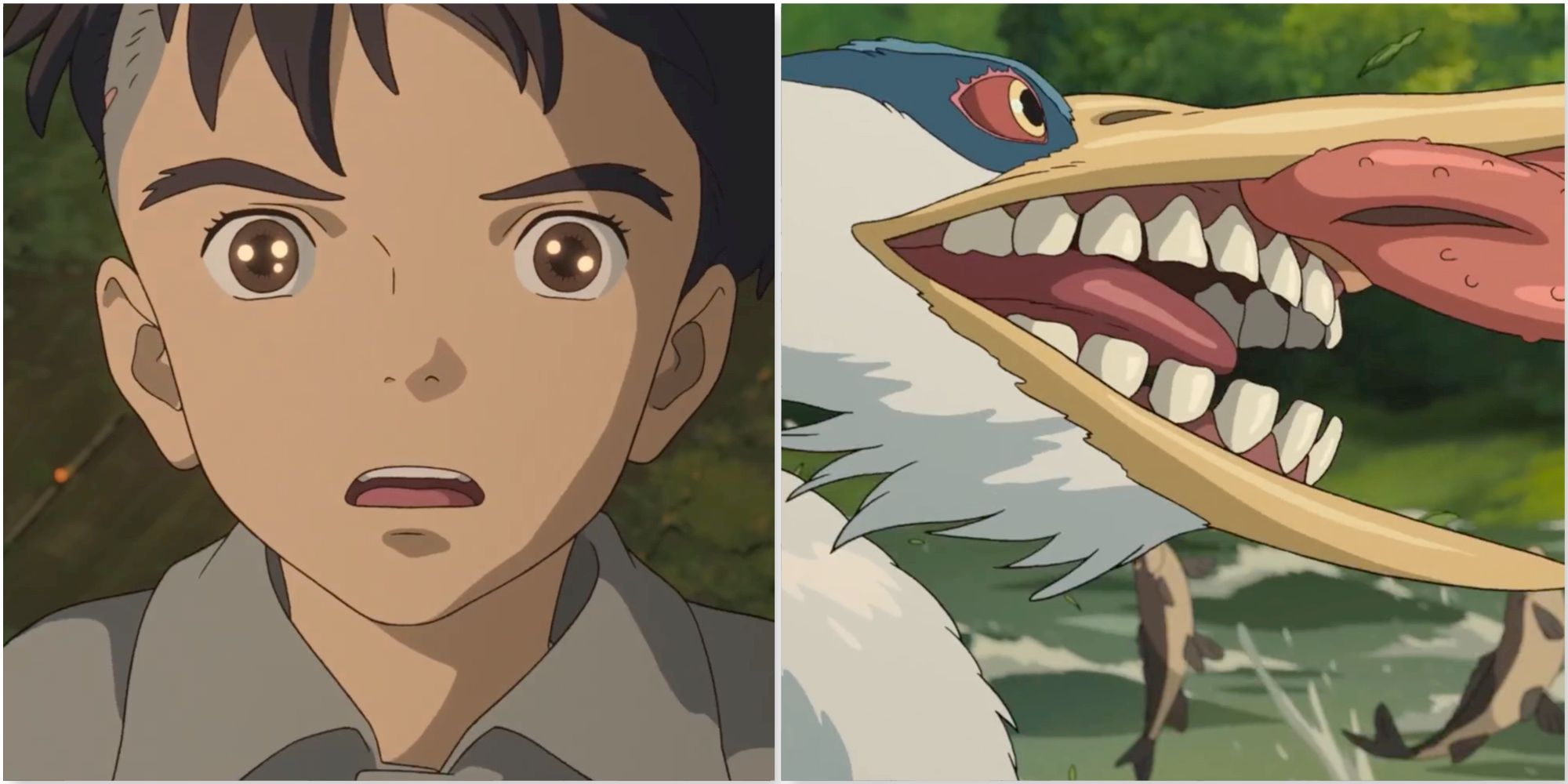 Mahito and The Gray Heron in The Boy and the Heron