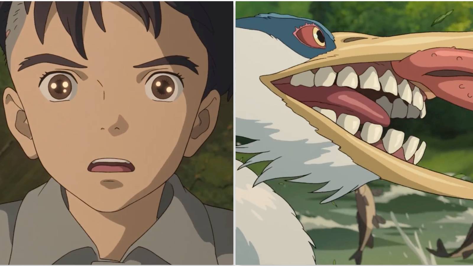 Mahito and The Gray Heron in The Boy and the Heron