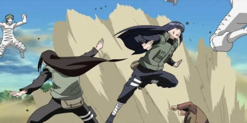 Hinata and Neji Fighting Zetsu