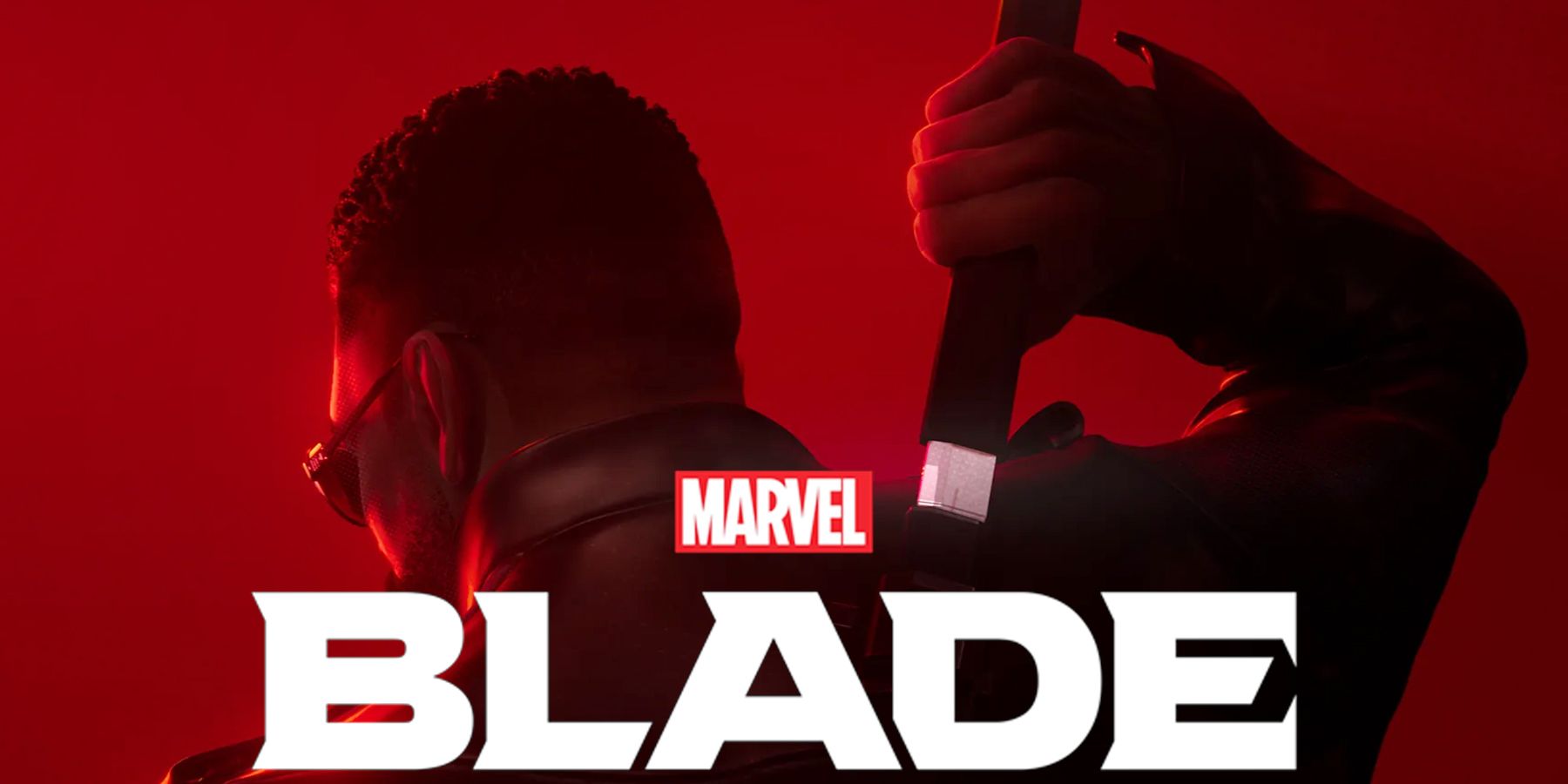 Marvel's Blaid announcement sword unsheathing artwork with game logo