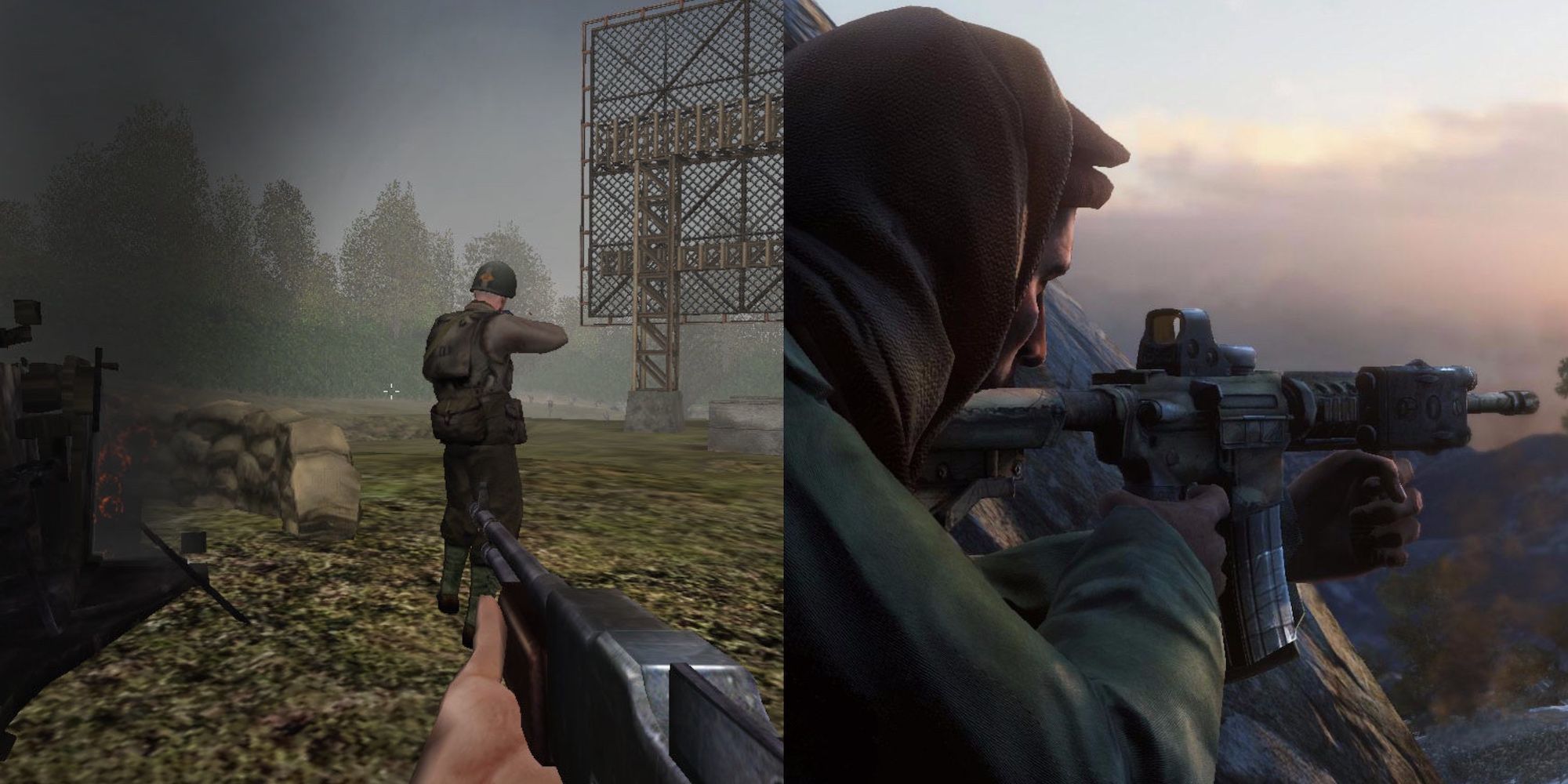Allied Assault on Left, 2010 reboot on the right