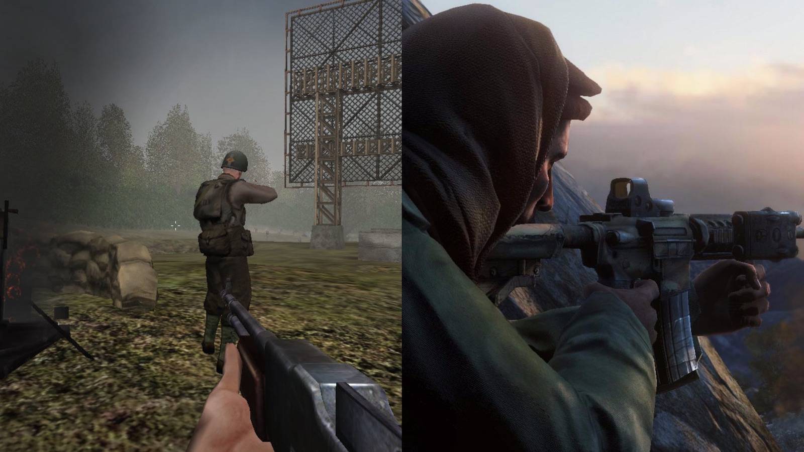 Allied Assault on Left, 2010 reboot on the right