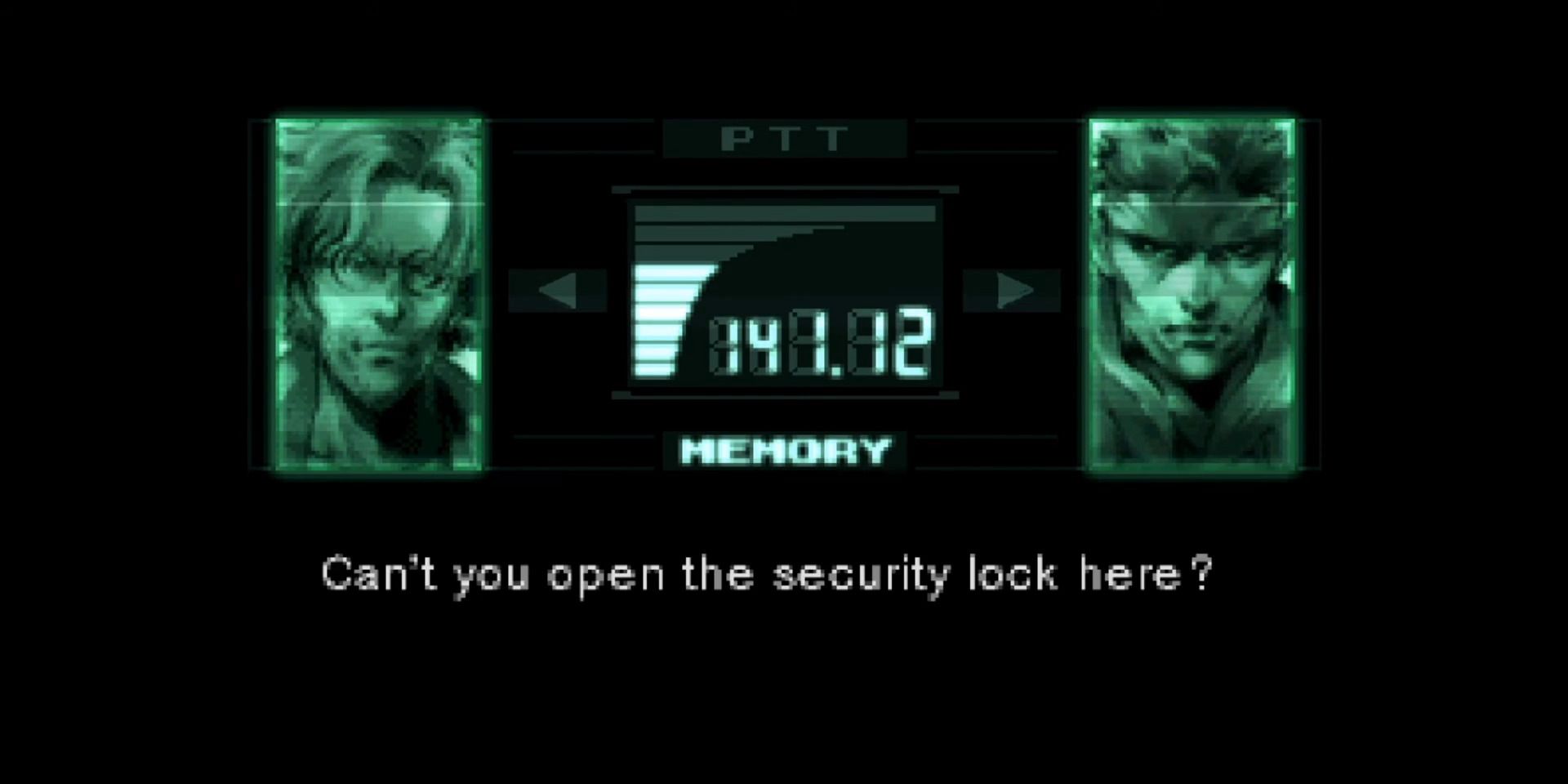 Imagem de Snake e Otacon ao chamar o codec em Metal Gear Solid