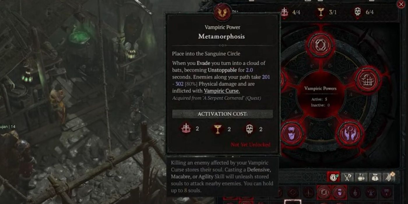 A screenshot of Diablo 4 viewing Metamorphosis in the inventory