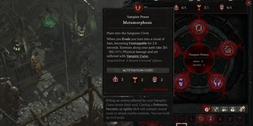 A screenshot of Diablo 4 viewing Metamorphosis in the inventory