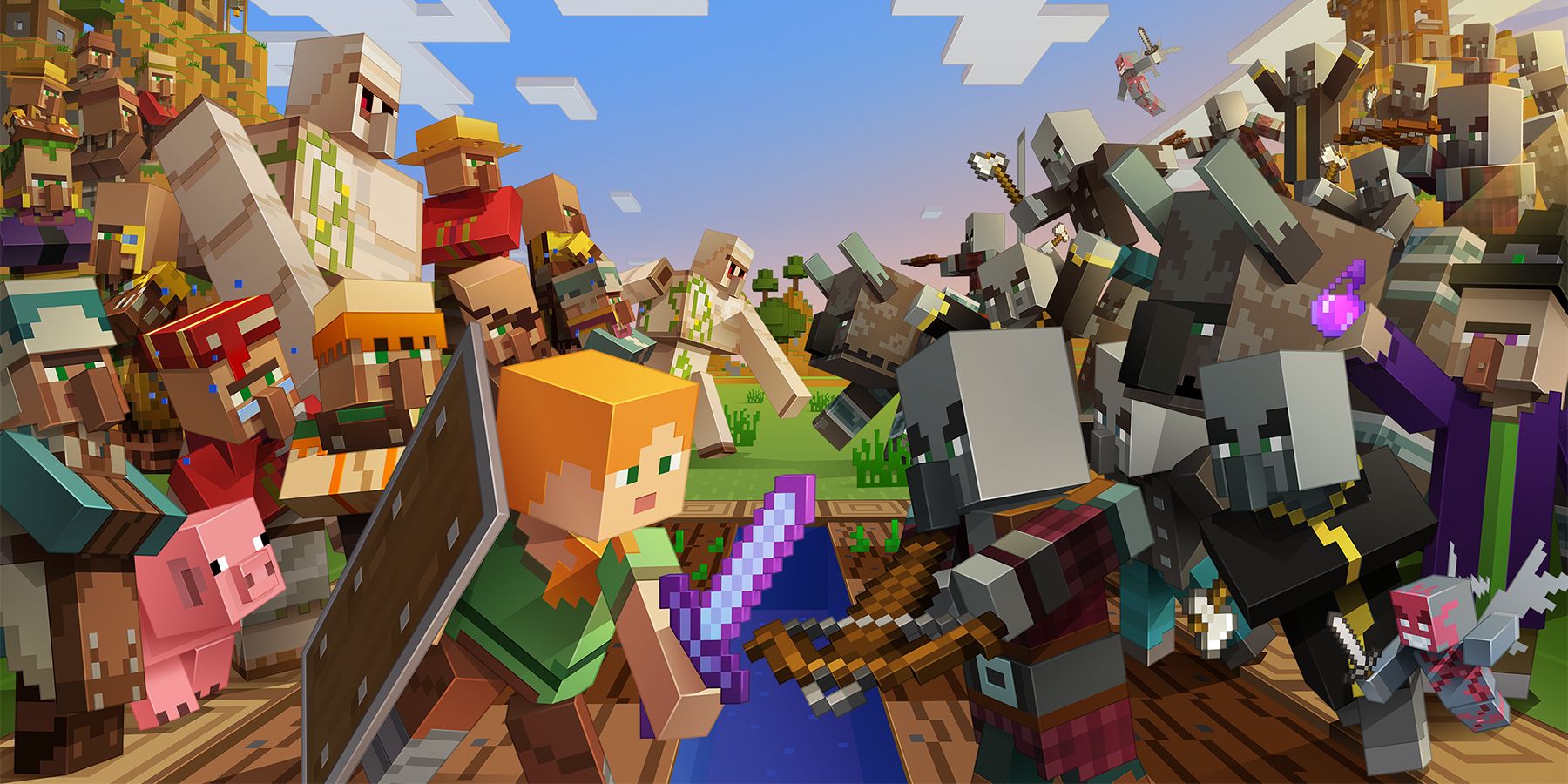 Minecraft Player Encounters Friendly Hostile Mob