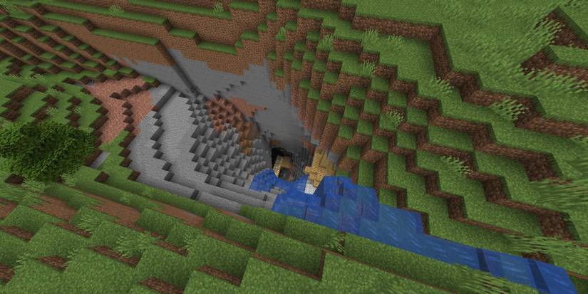 Waterfall cave entrance tree