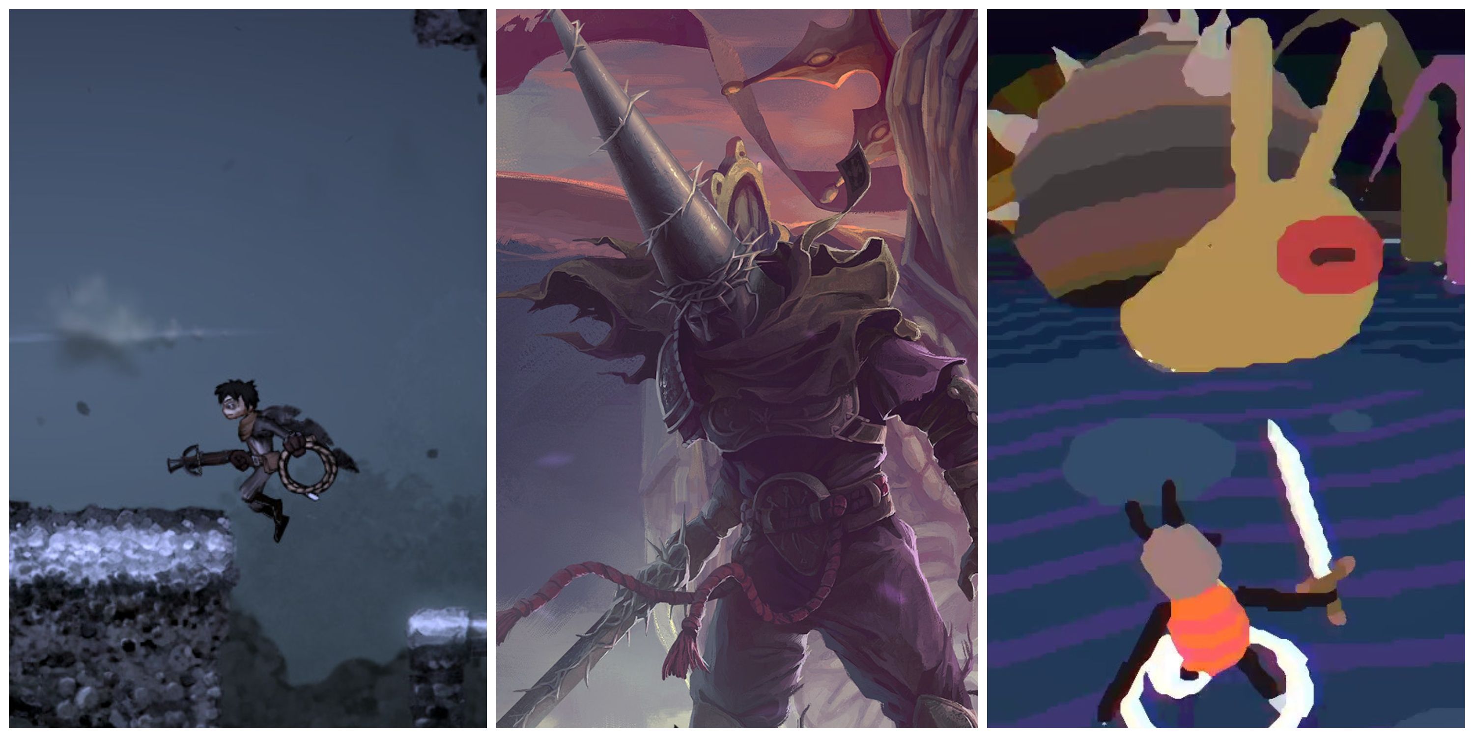 Best Indie Soulslike Games (Featured Image) - Salt & Sanctuary + Blasphemous + White Lavender