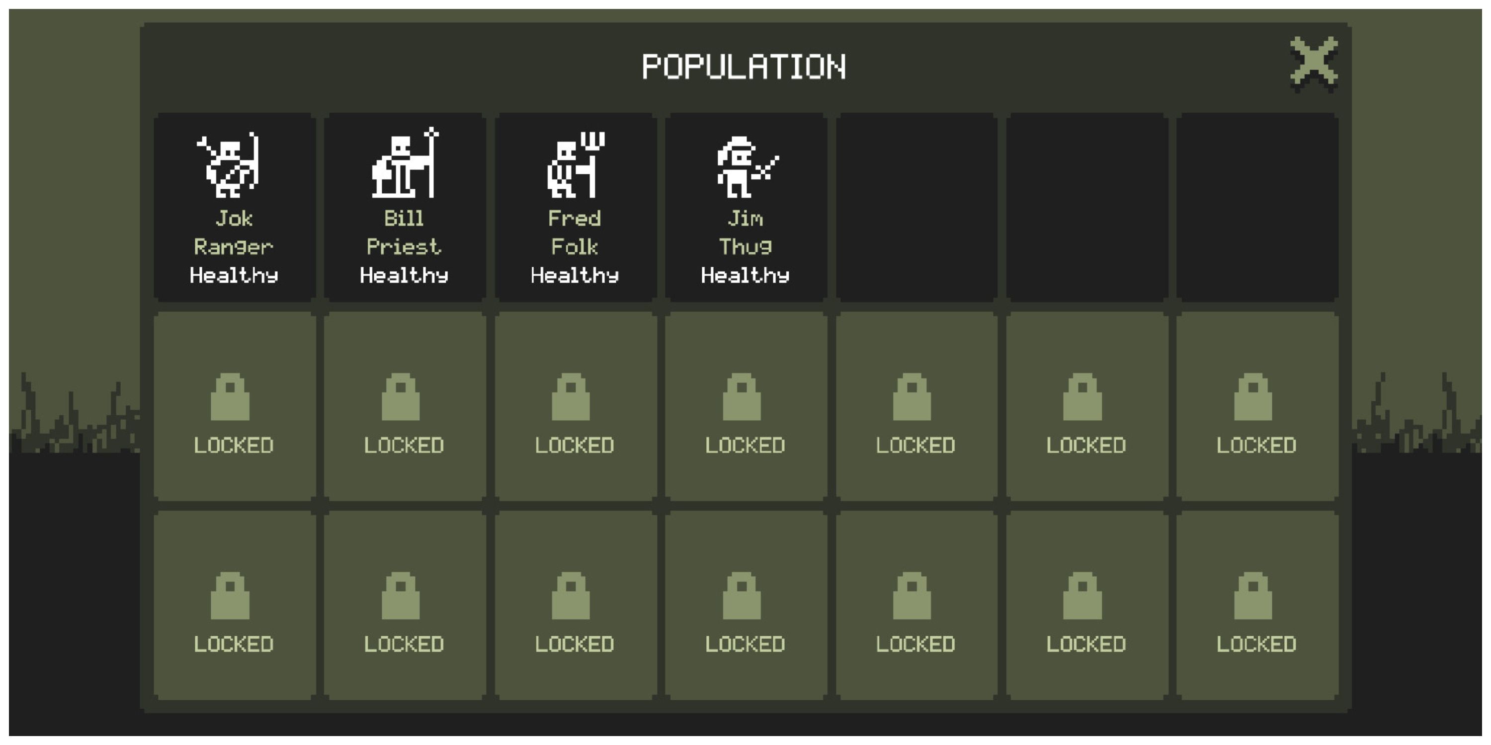 Tinyfolks population menu
