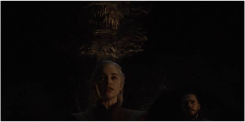 Daenerys Drogon and Jon Snow in Game of Thrones.