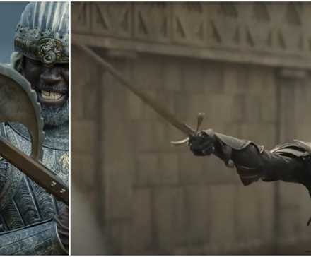 Gambar belah kapak perang Corlys Velaryon dan Dark Sister Daemon Targaryen dalam House of the Dragon.