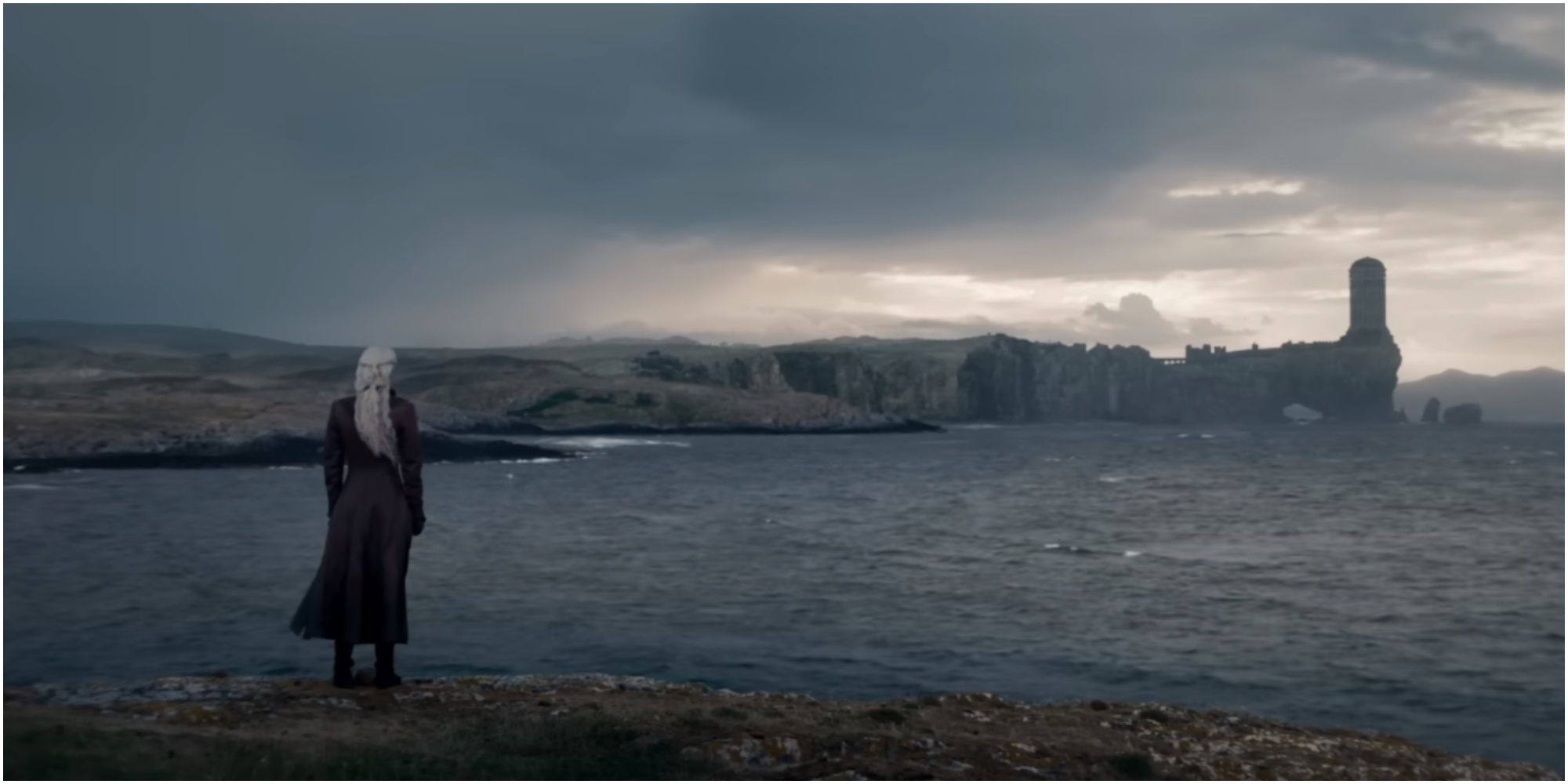 Rhaenyra looking at Storm's End castle in House of the Dragon Season 2 teaser trailer.