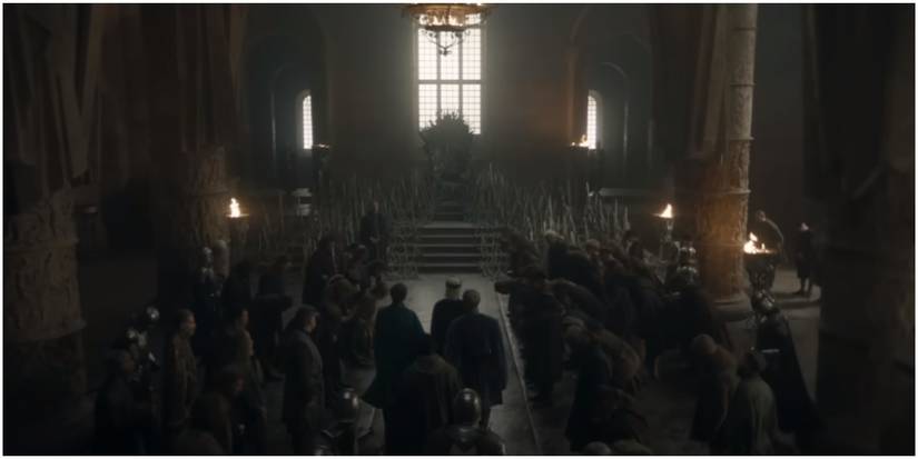 Aegon II walking toward the Iron Throne in House of the Dragon Season 2 teaser trailer.