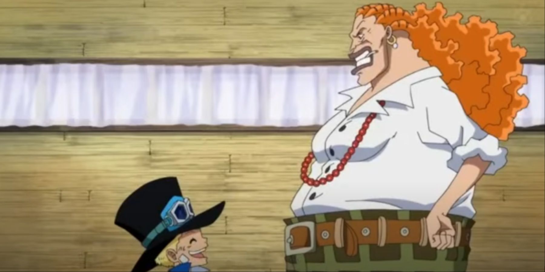 Young Sabo meeting Dadan and laughing in One Piece 