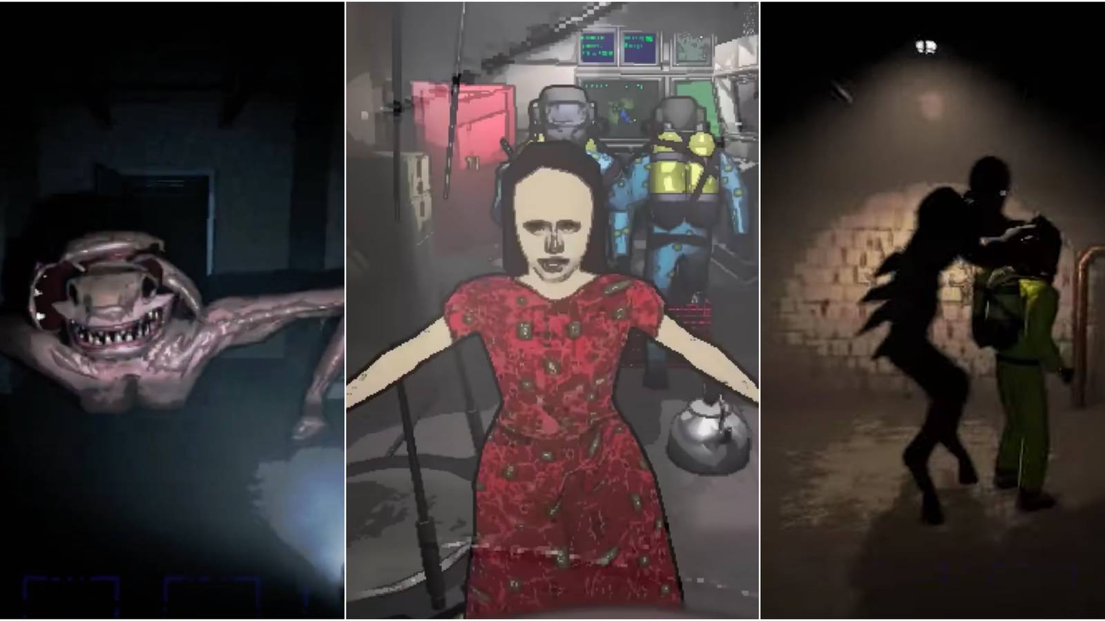 Thumper, Ghost Girl, and Bracken in Lethal Company