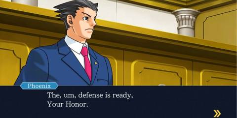 Phoenix talking in Phoenix Wright: Ace Attorney Trilogy