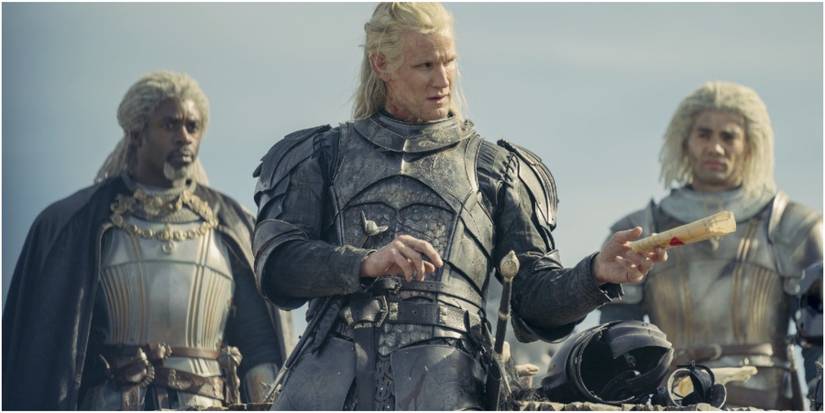 Daemon Targaryen with the Velaryons at war in House of the Dragon.