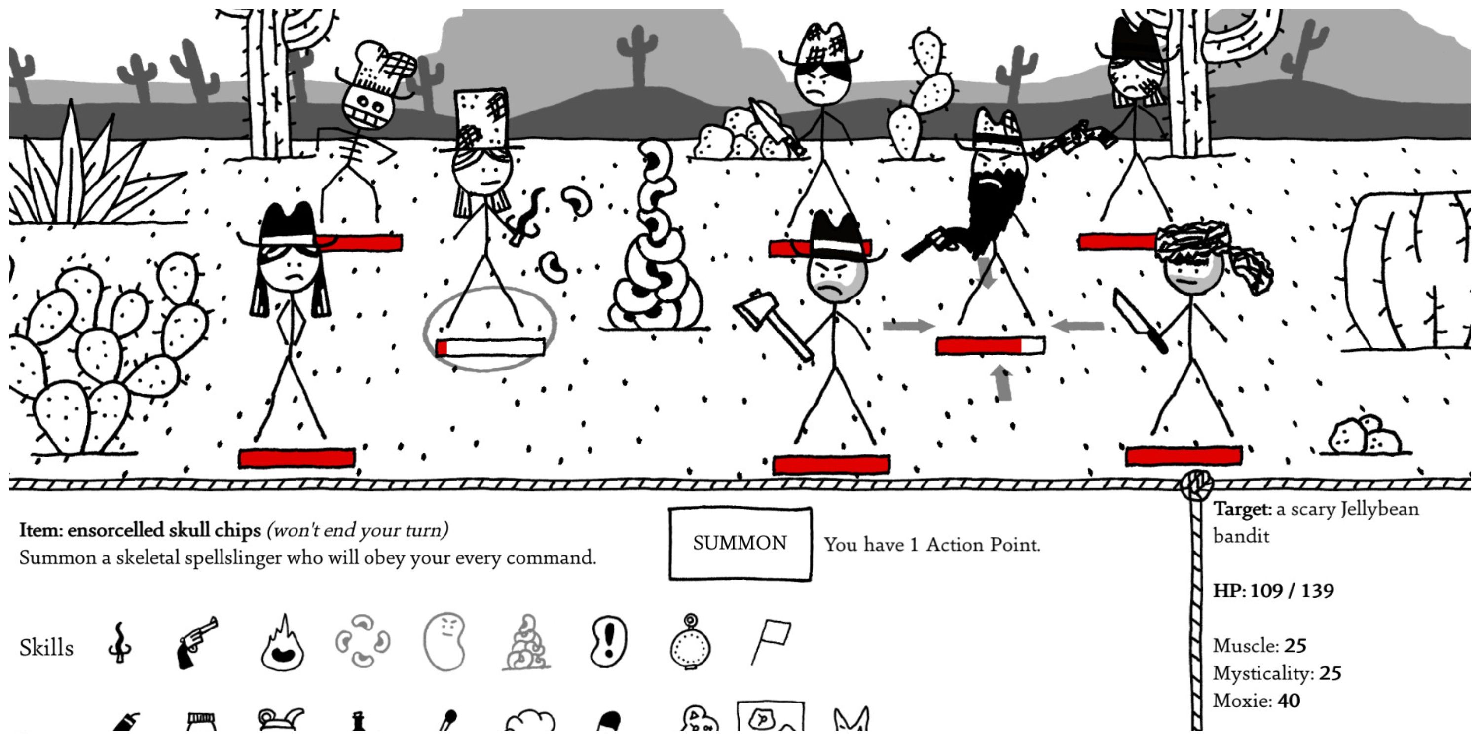 West Of Loathing combat gameplay