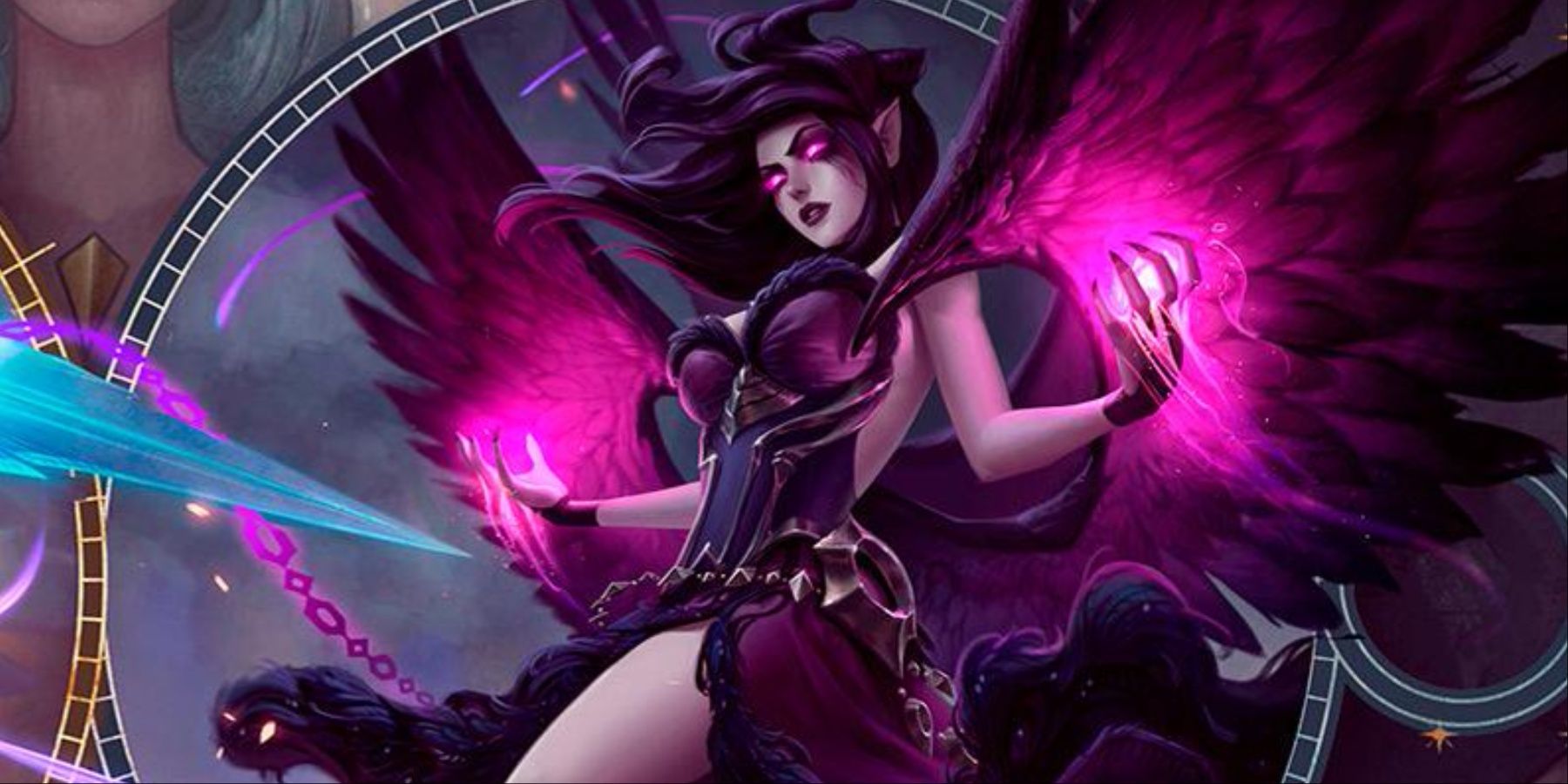 League of Legends Morgana Depicted Battling Her Sister Kayle