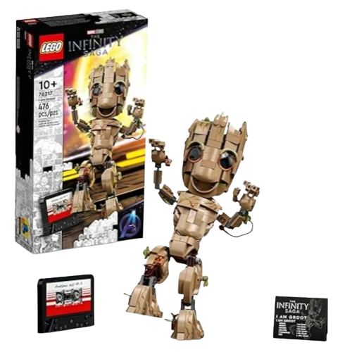 Conjunto de construção LEGO Baby Groot dos Guardiões da Galáxia da Marvel.