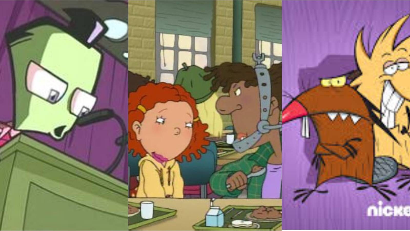 A feature image of Invader Zim, As Told by Ginger, and The Angry Beavers