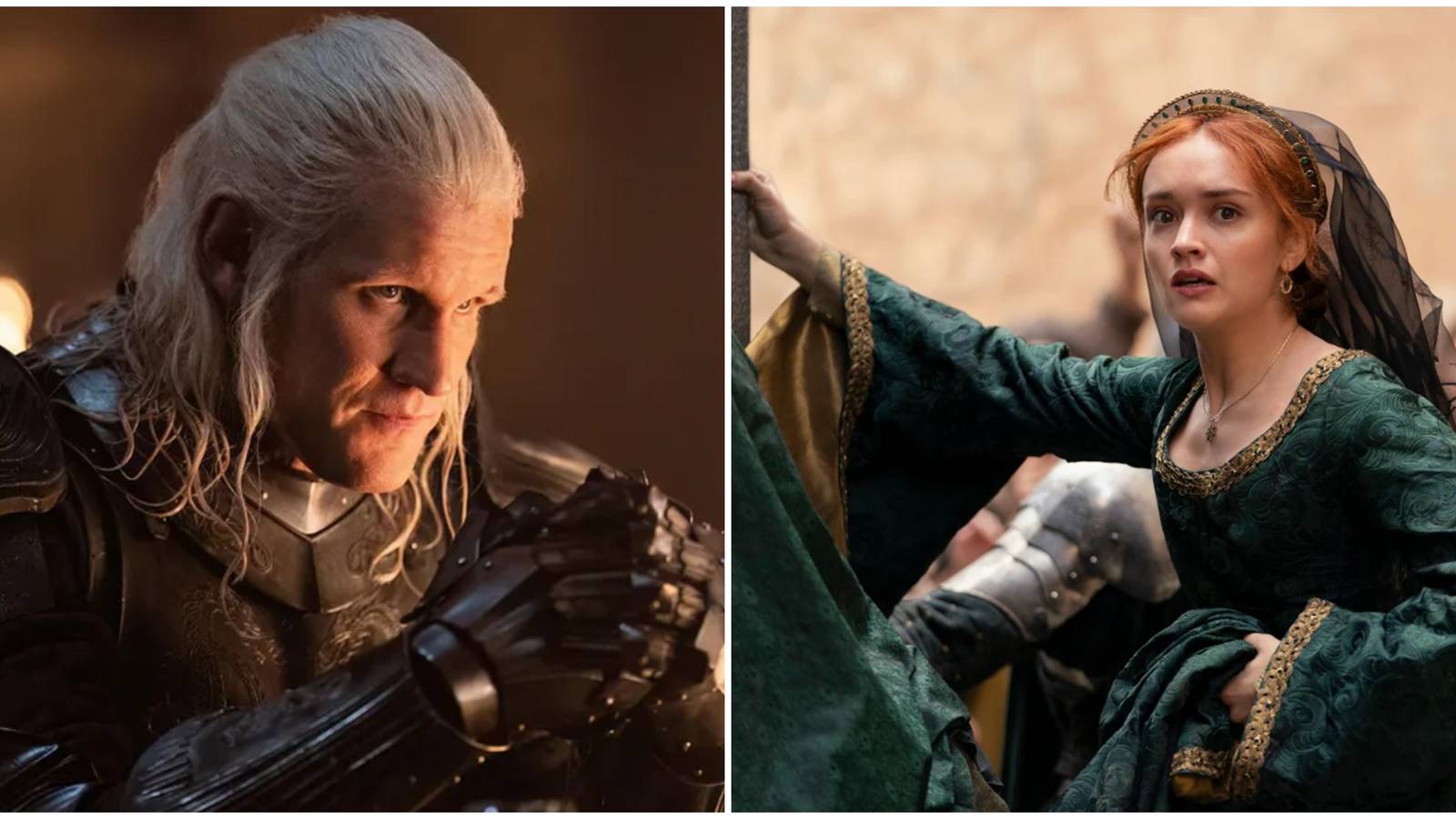 Split image of Daemon Targaryen And Alicent Hightower in House of the Dragon.