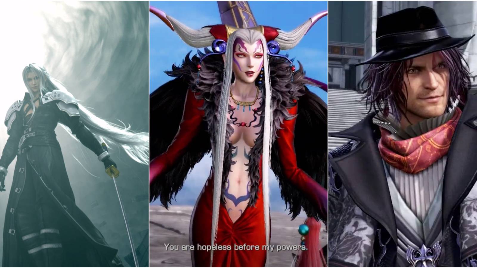 Sephiroth, Ultimecia, and Ardyn