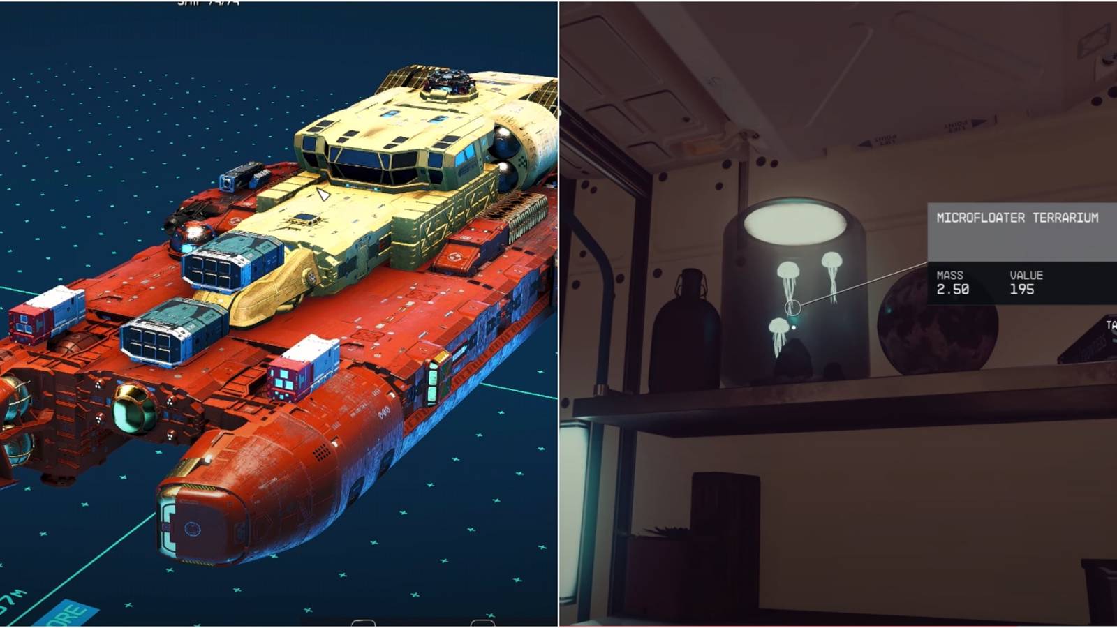 Large Red Ship And Terrarium In Starfield