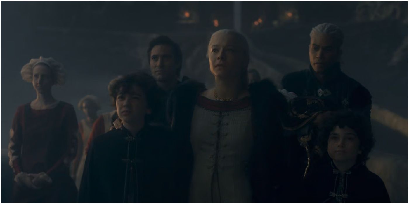 Rhaenyra and her family arrive at Dragonstone in House of the Dragon.