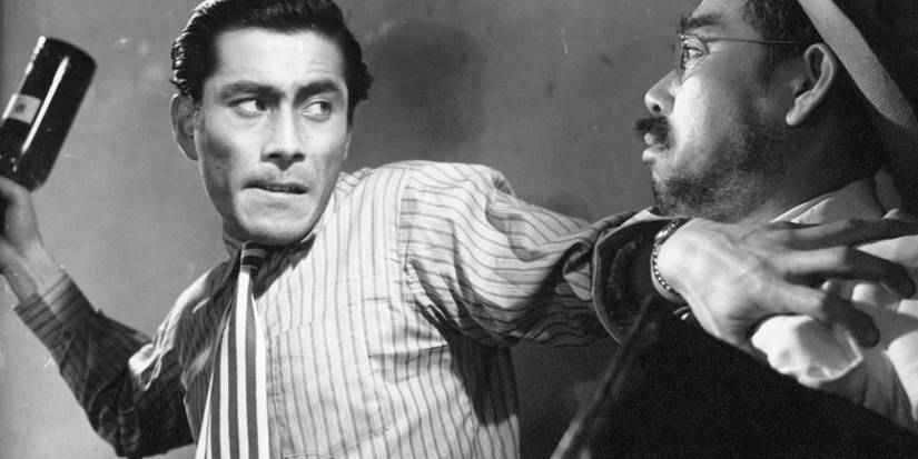 Man about hit someone with a bottle