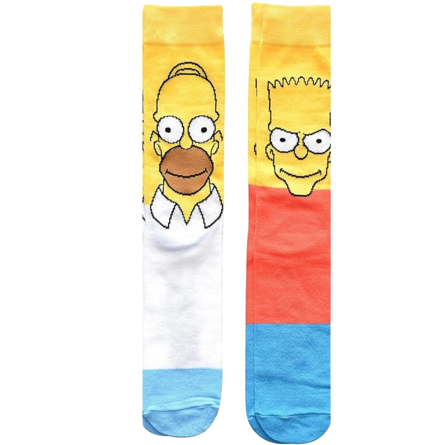 The Simpsons Bart and Homer Men's Crew Socks 2 Pair Pack