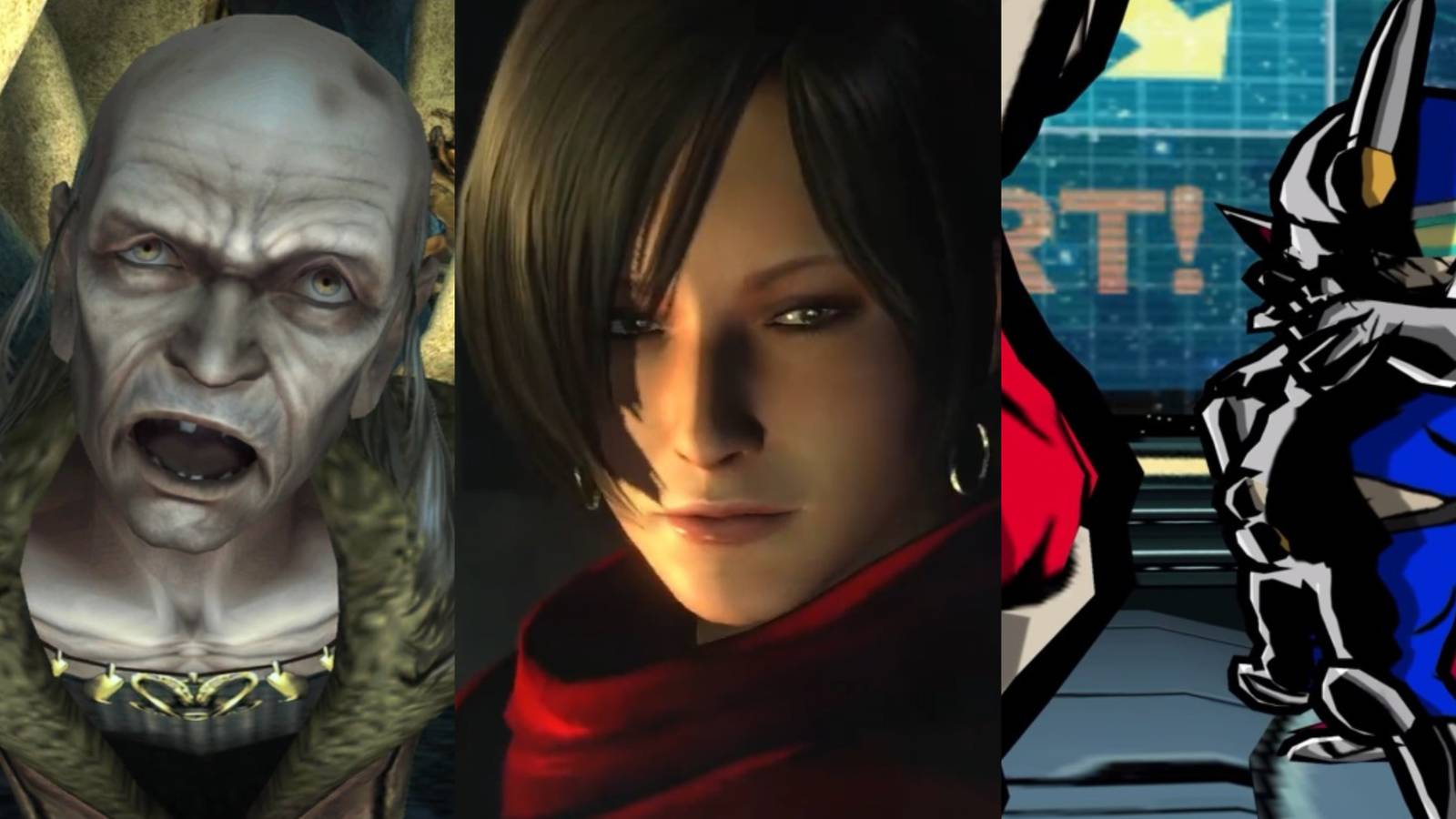 collage of 3 capcom villains