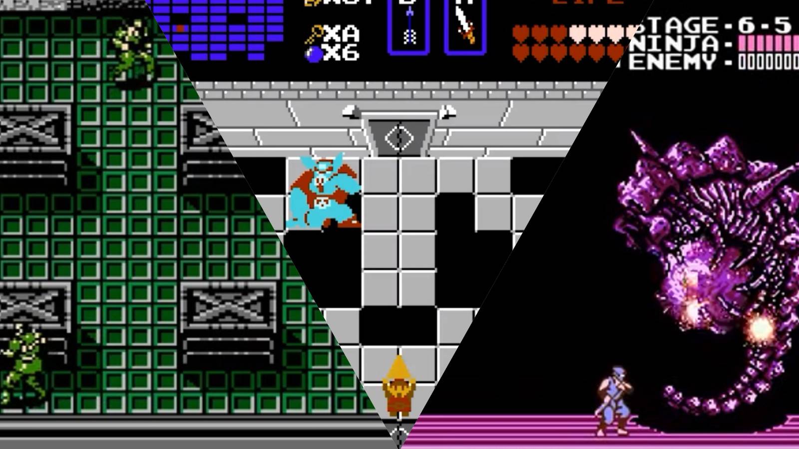 collage of 3 bosses from the nes