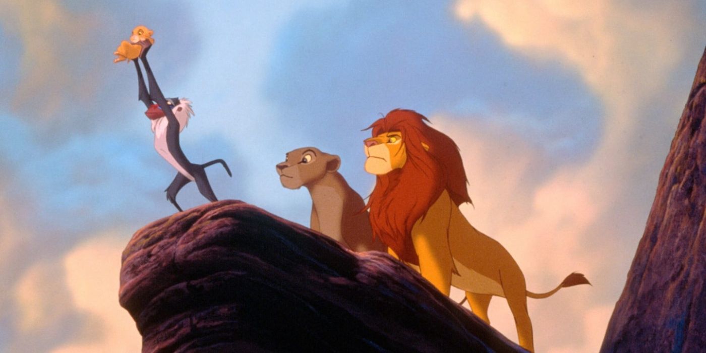 Simba está sendo mostrado ao reino no Pride rock