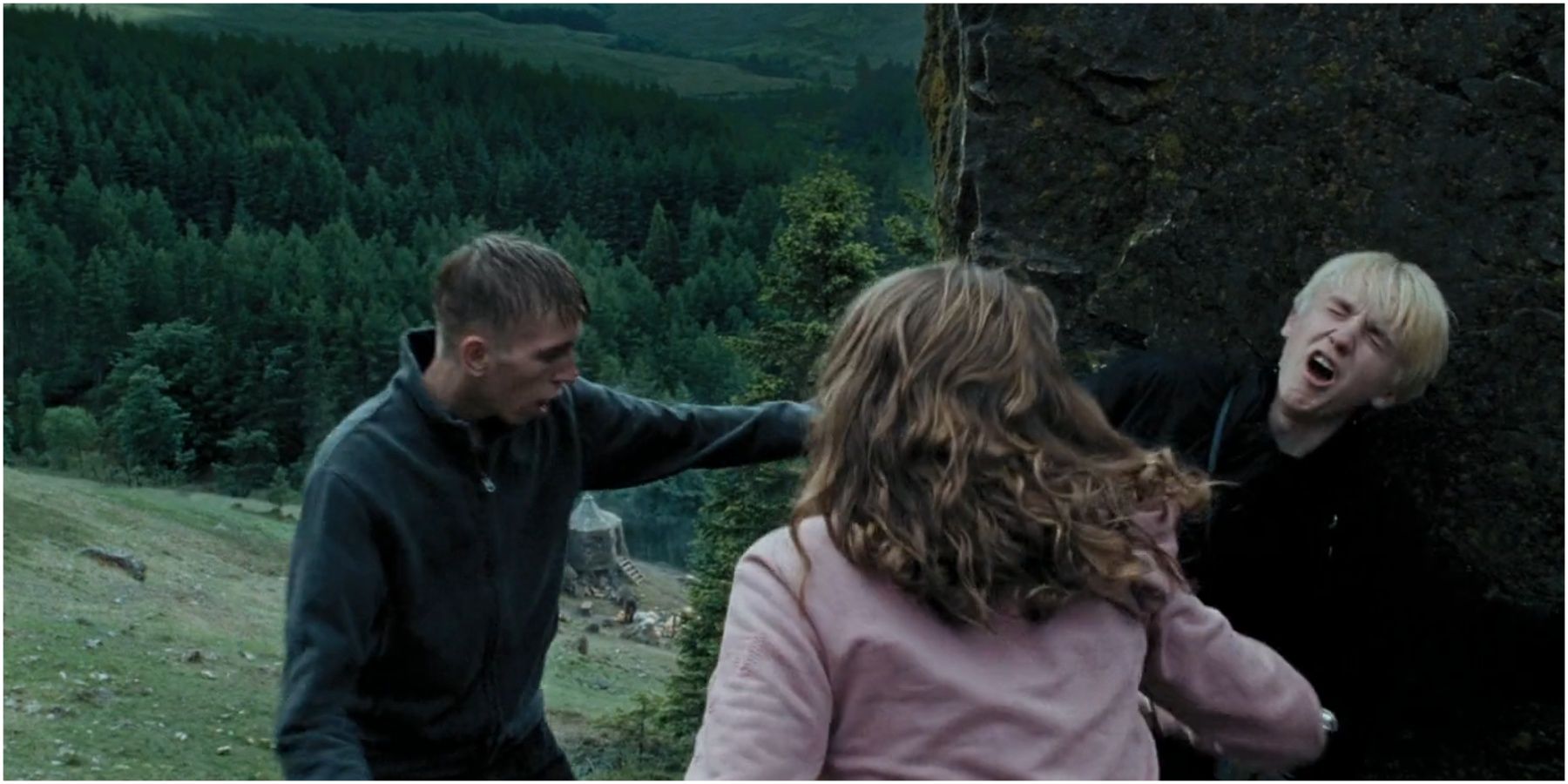 Hermione Granger punches Draco Malfoy in Harry Potter and the Prisoner of Azkaban.