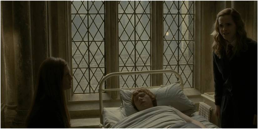 Ginny and Ron Weasley and Hermione Granger in Harry Potter and the Half-Blood Prince.