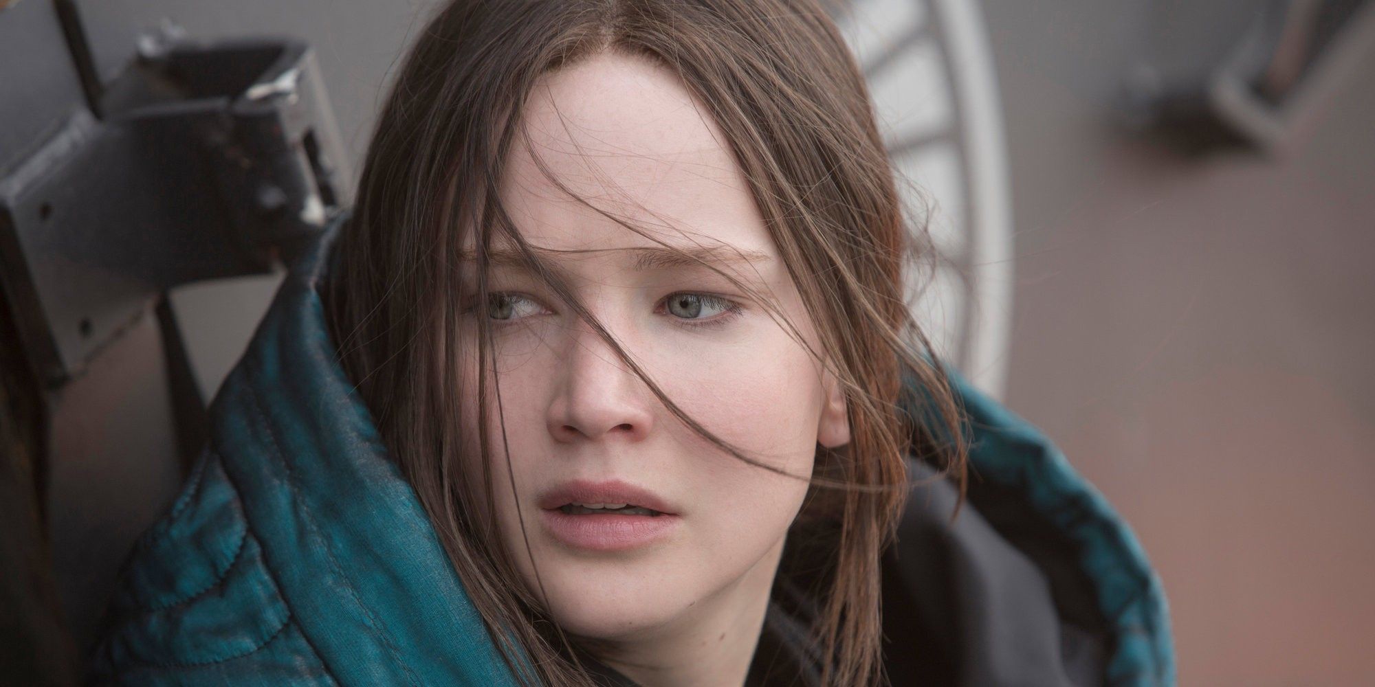 Katniss Everdeen (Jennifer Lawrence) in The Hunger Games, Mockingjay Part 2