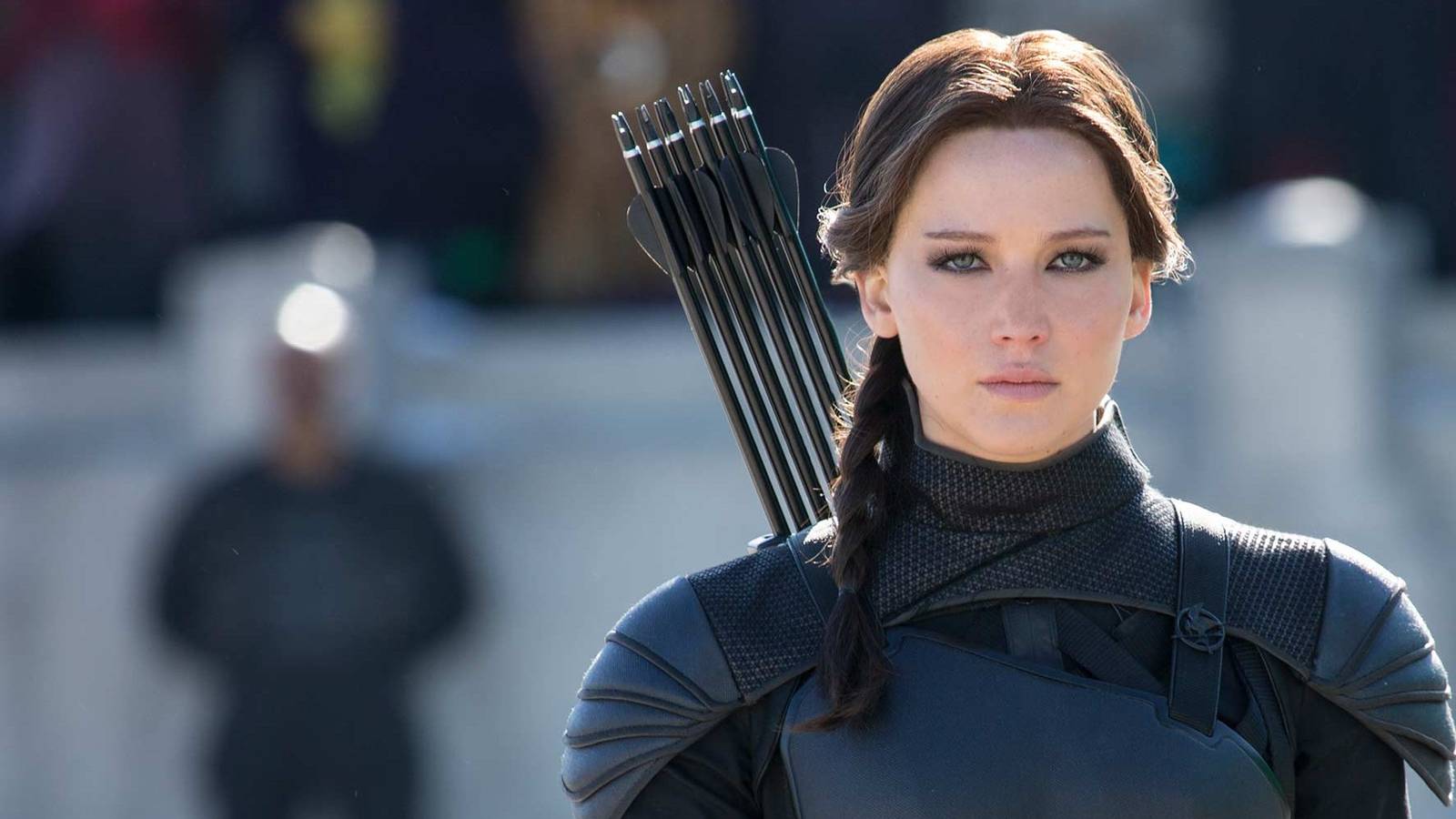 Jennifer Lawrence as Katniss Everdeen in The Hunger Games: Mockingjay Part 2