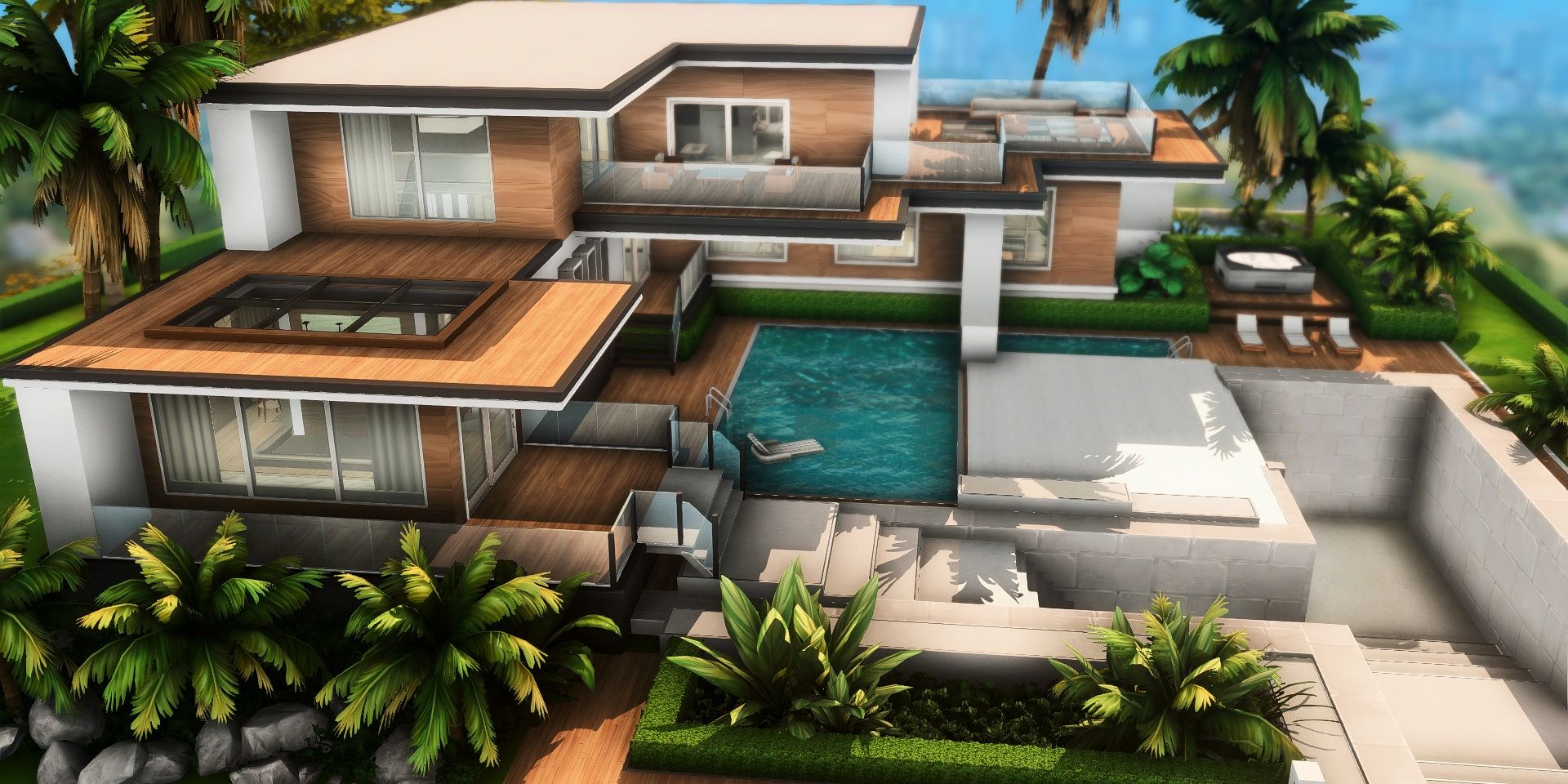 Modern mansion mod for The Sims 4