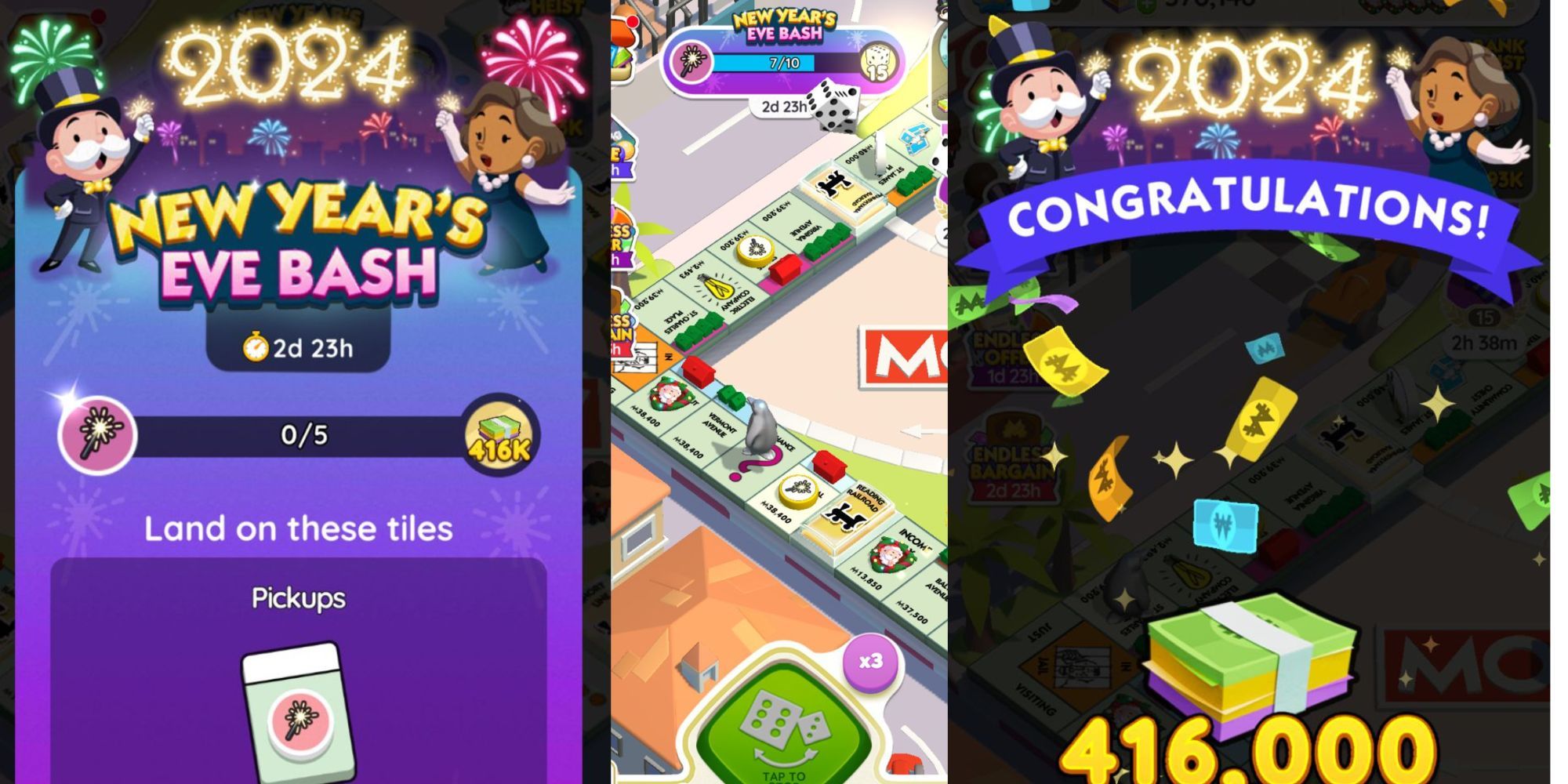 Monopoly GO All New Years Eve Bash Rewards and Milestones