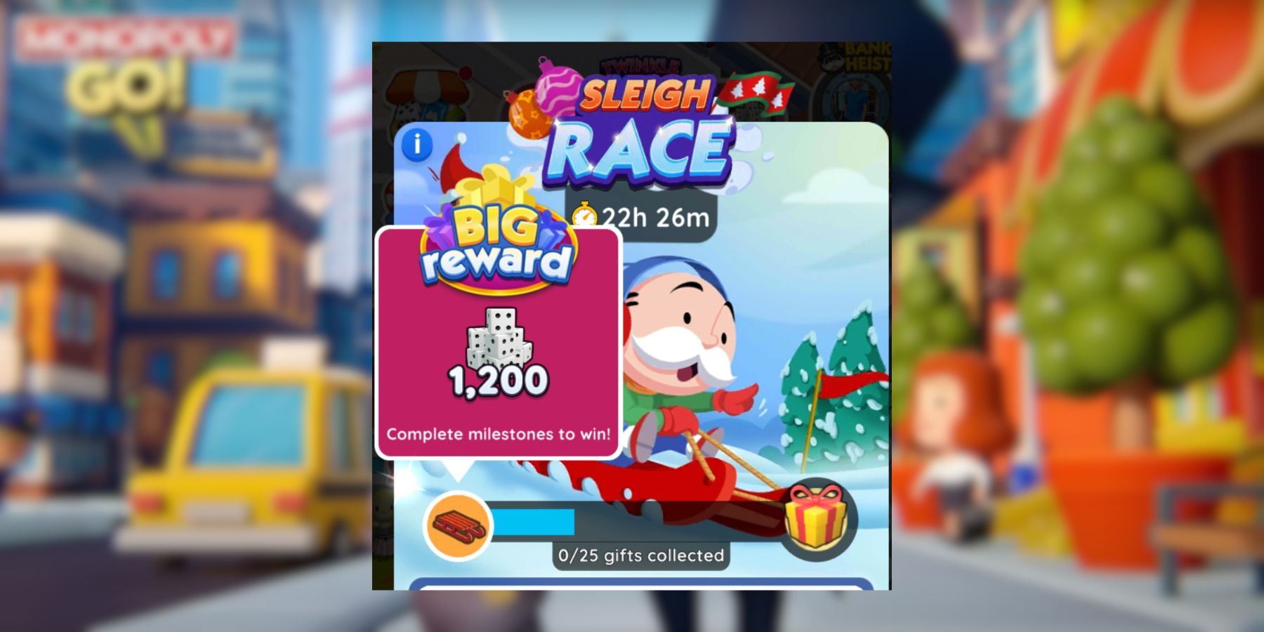 monopoly go sleigh race rewards