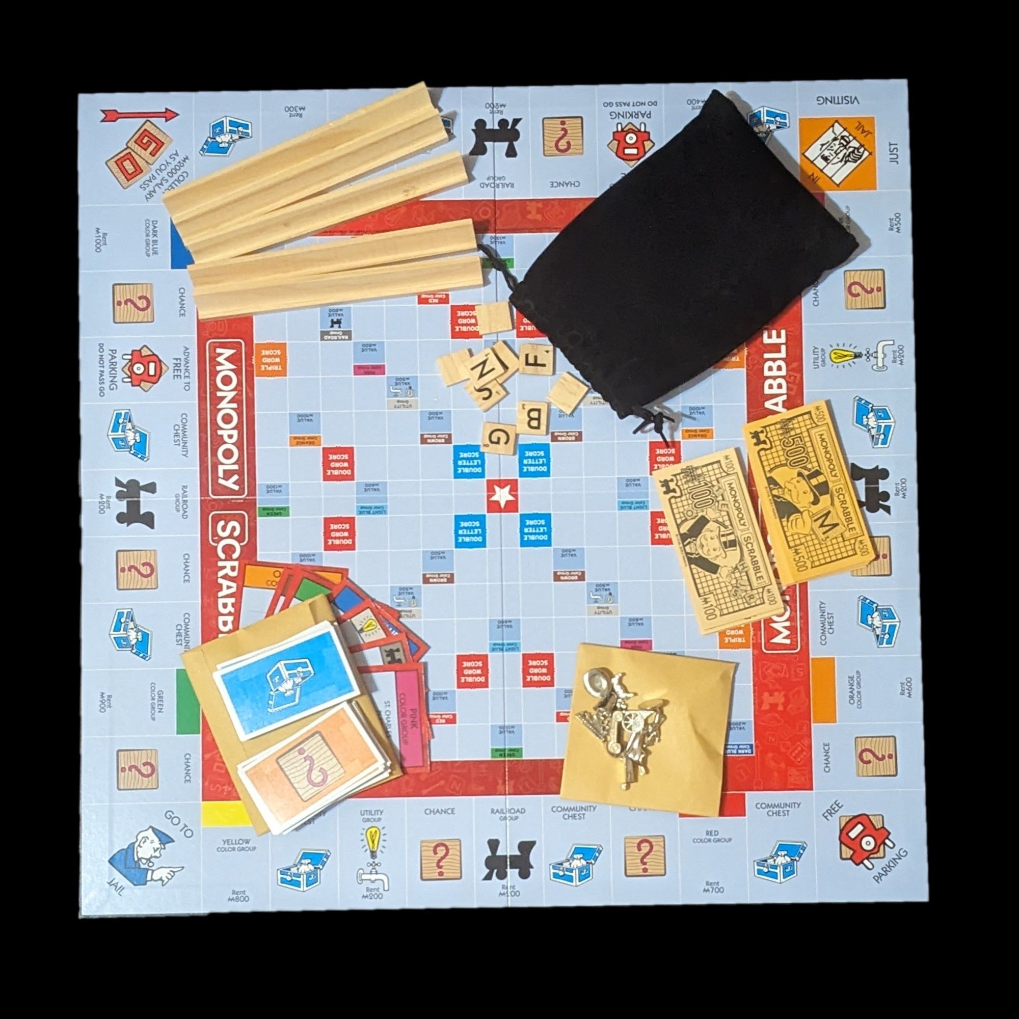 monopoly scrabble box contents