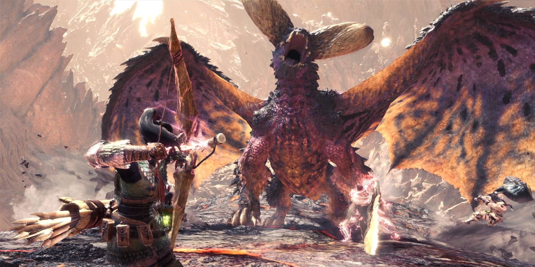 Players hunting a Nergigante in Monster Hunter World