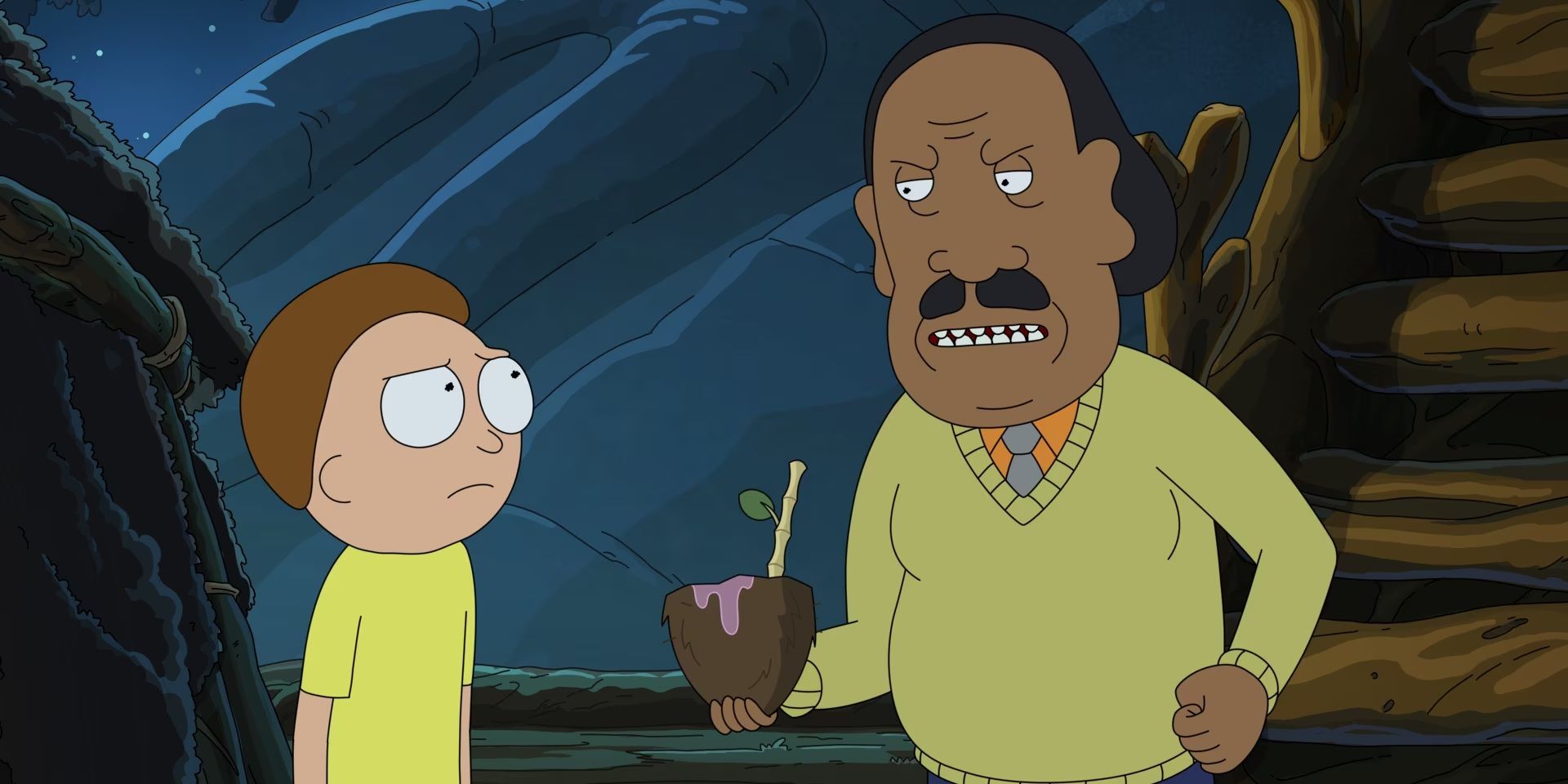 Mr Goldenfold talks to Morty in Rick and Morty