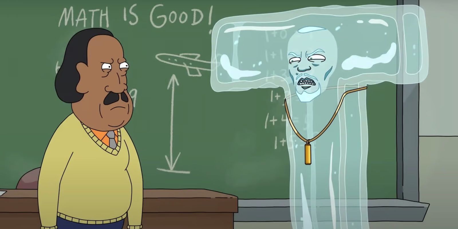 Mr Goldenfold talks to Water-T in Rick and Morty