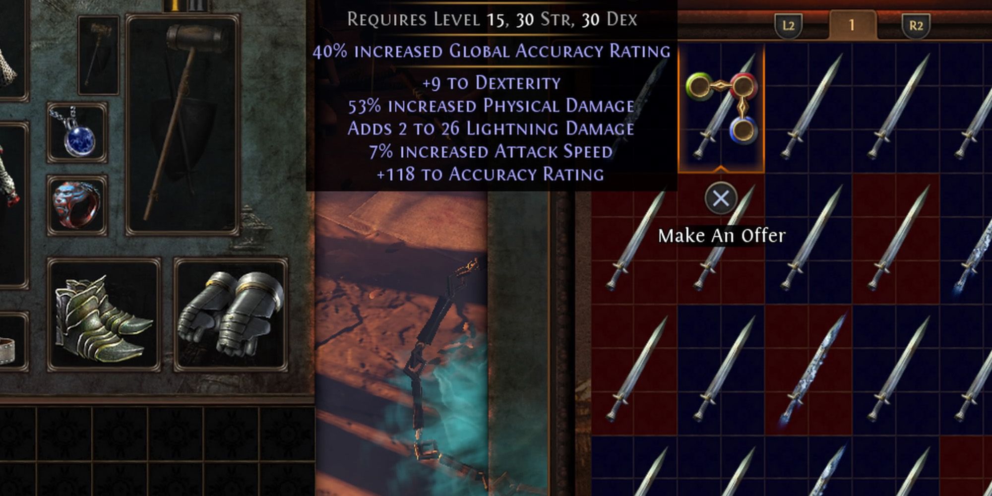 multi slot item with all three colors path of exile