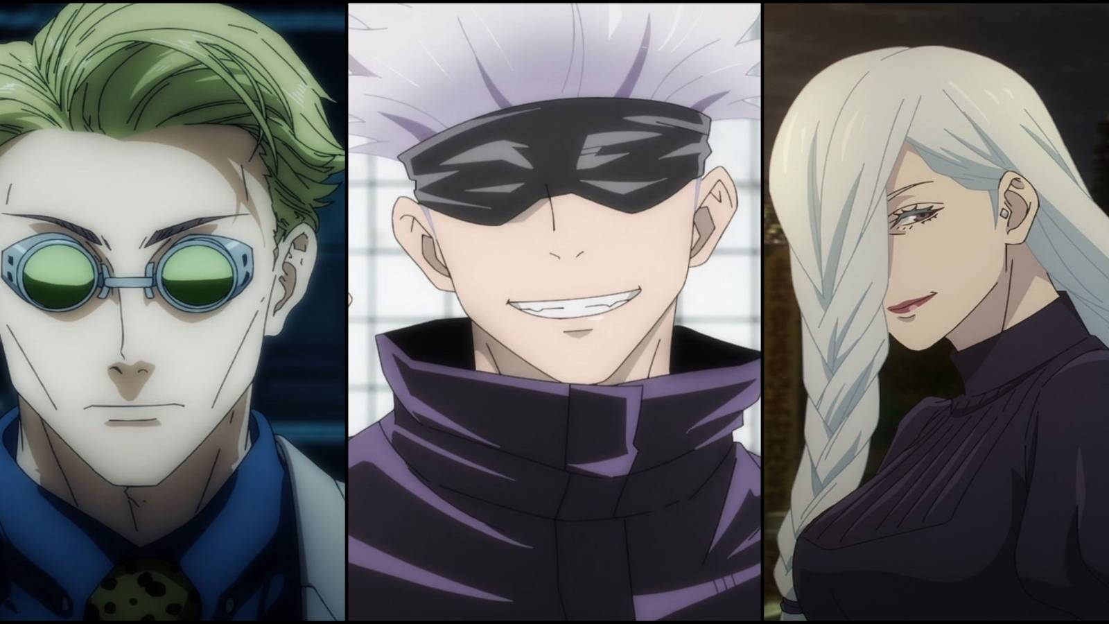 Nanami, Gojo, and Mei in Jujutsu Kaisen
